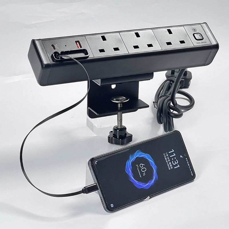British Standard Desktop Power Socket with Retractable Integrated Data ...