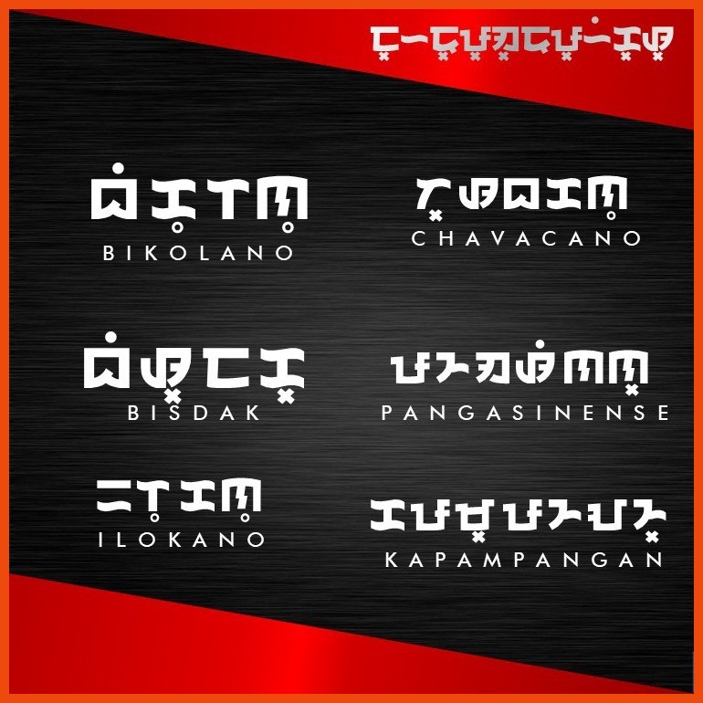 Ilokano Pangasinan Bikolano Bisdak Chavacano Kapampangan Baybayin ...