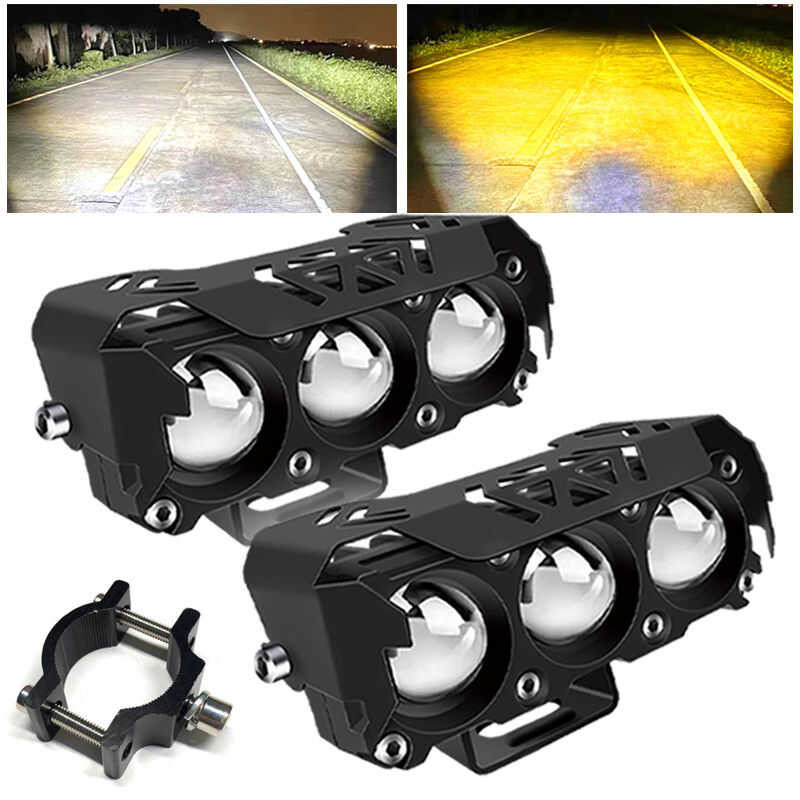 Motorcycle LED Headlight 6000K 3000K LED Work Light Fog Light For ...