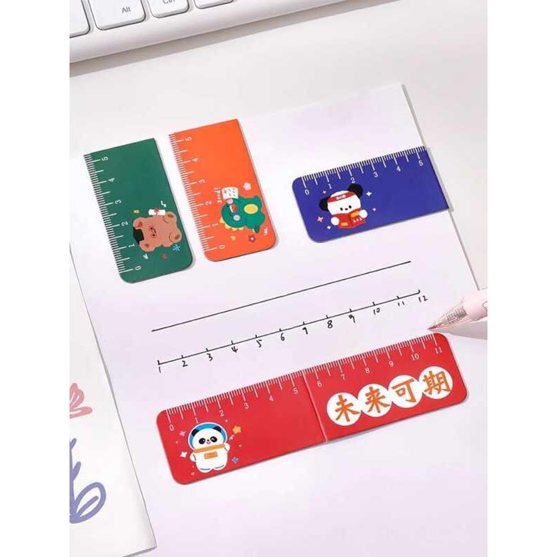 Multi-Functional Magnetic Bookmark Ruler Student Cute Cartoon Foldable ...