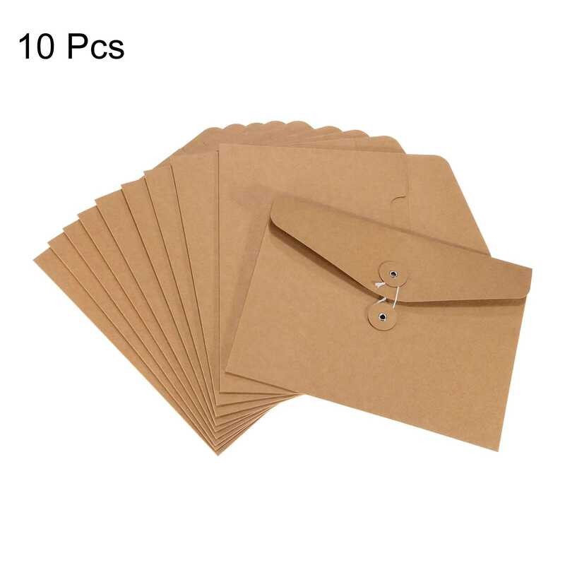 W 10Pcs Storage Kraft Paper File Pack Envelope Blank A4/A5 Document ...