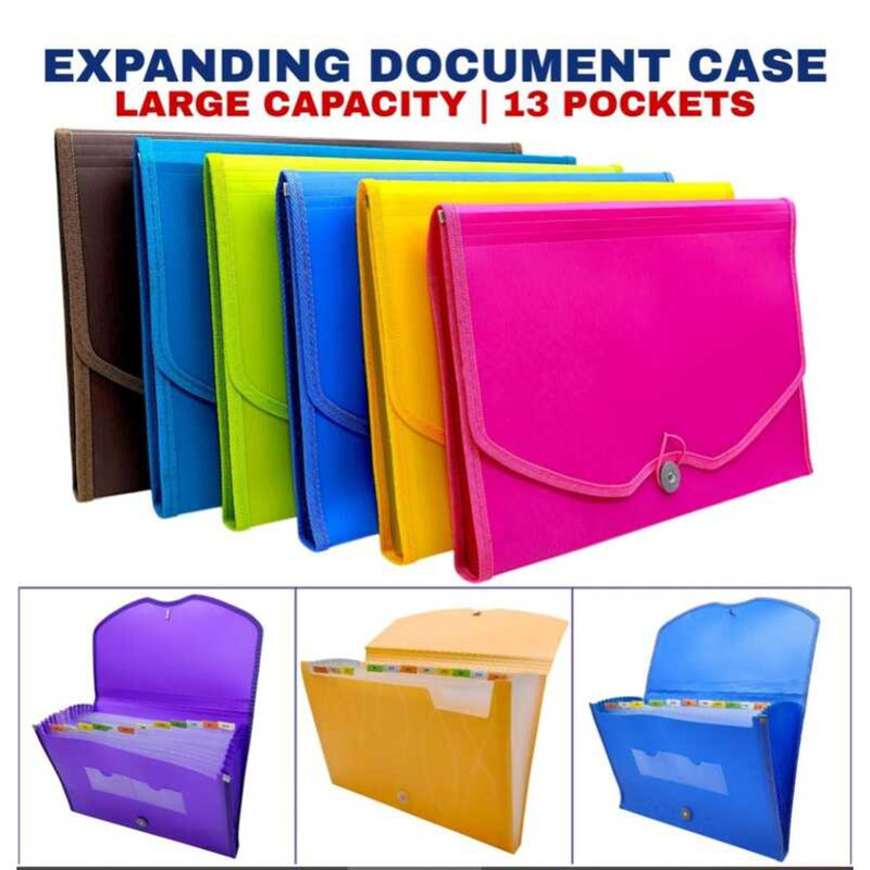 Expanding File Folder With Buckle 13 Layers Paper Organizers School ...