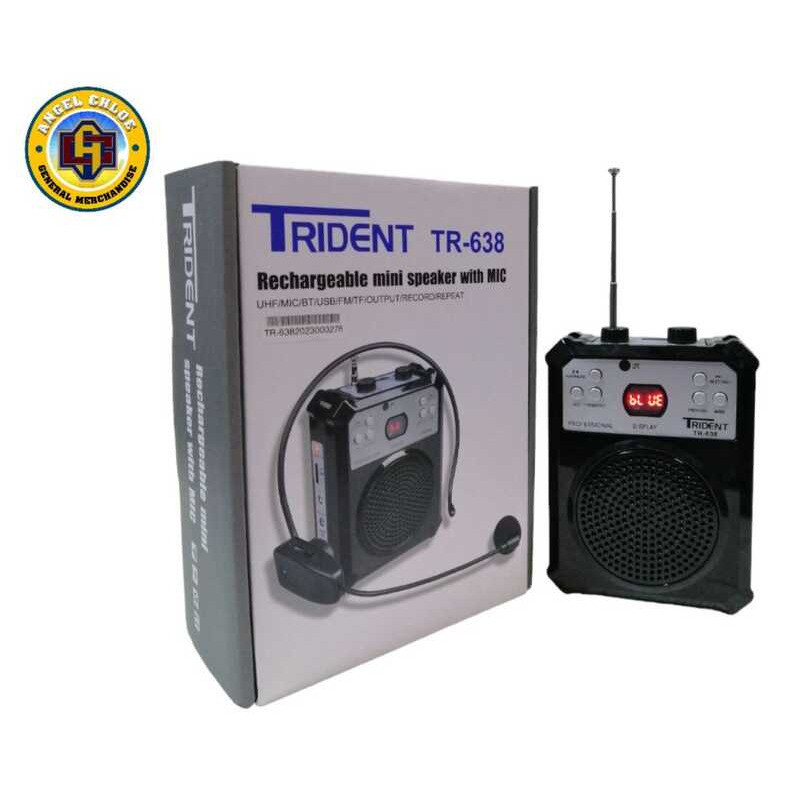 Trident Tr-638 Rechargeable Mini Speaker With Wireless Lapel Mic 1Bd ...