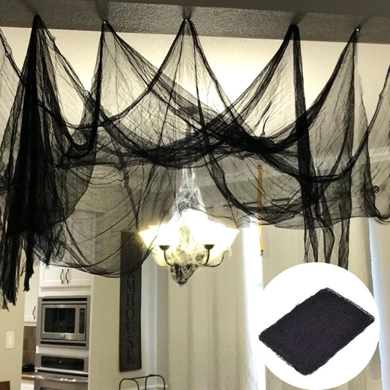 Halloween Black Horror Gauze|Halloween Party Decorations|Scary Haunted ...