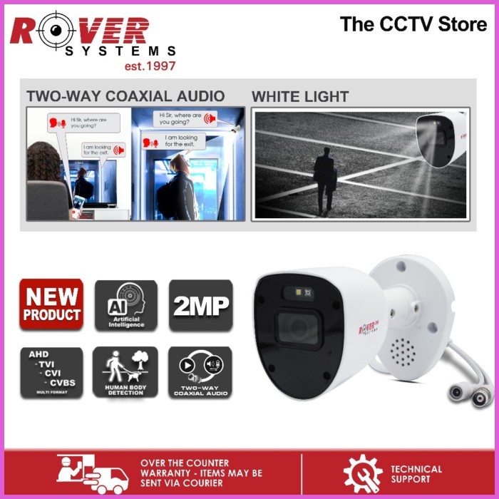 Rover Systems 2MP XVI DUAL LIGHT Bullet Outdoor w/ TWO-WAY COAXIAL ...