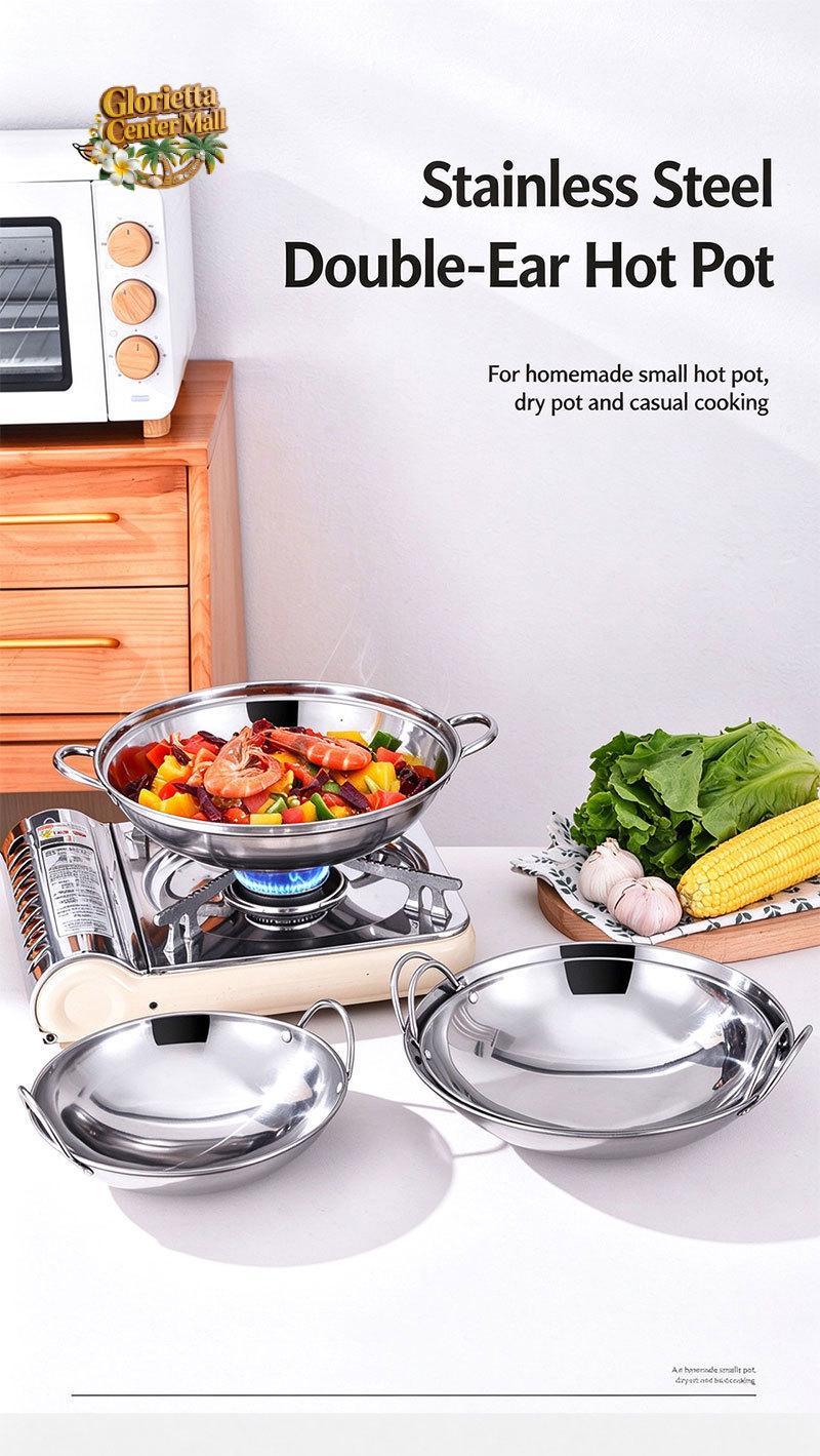 23/25/27cm Thick Stainless Steel Wok Pan Kitchen Cookware for Induction ...