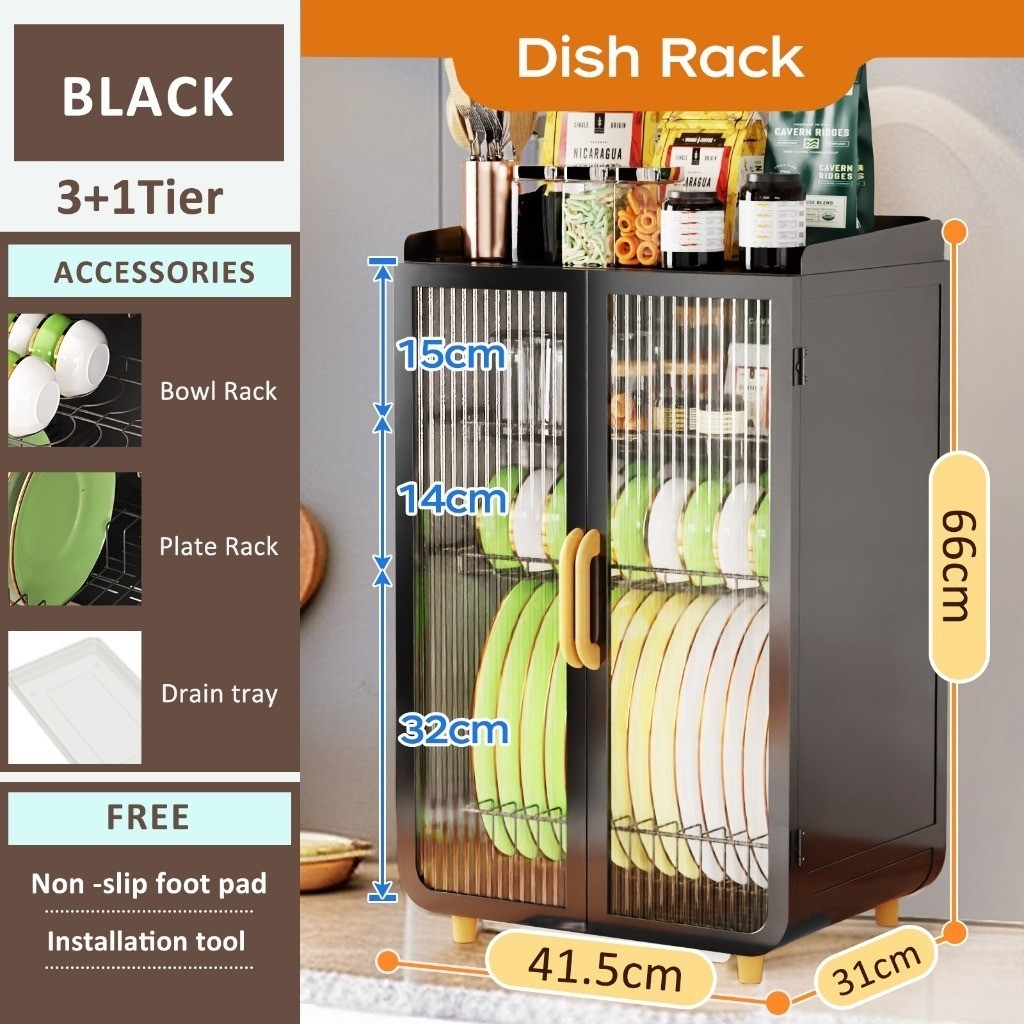 aesthetic Kitchen Dish Drainer Drying Rack Cabinet Countertop Plate ...