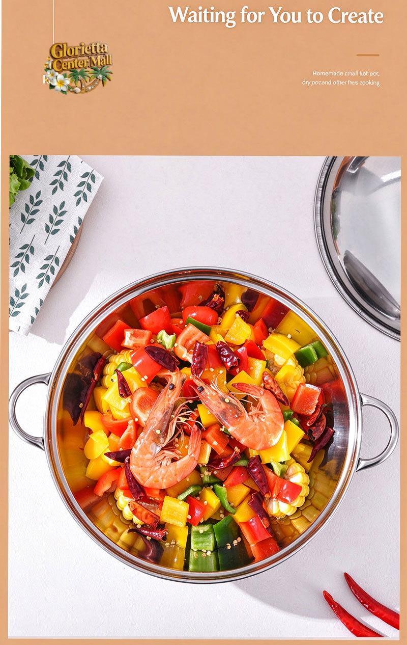 23/25/27cm Thick Stainless Steel Wok Pan Kitchen Cookware for Induction ...