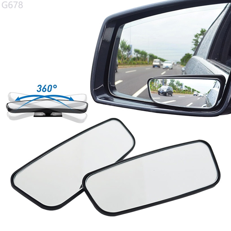 2 PCS Car Rear View Blind Spot Mirror,Rectangular Curved Wideangle ...