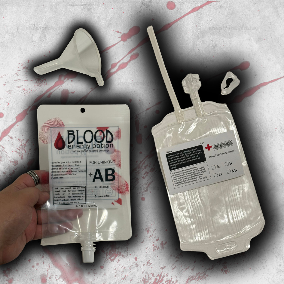 Halloween Fake Blood Bag Prop Vampire Party Costume Accessory Novelty ...