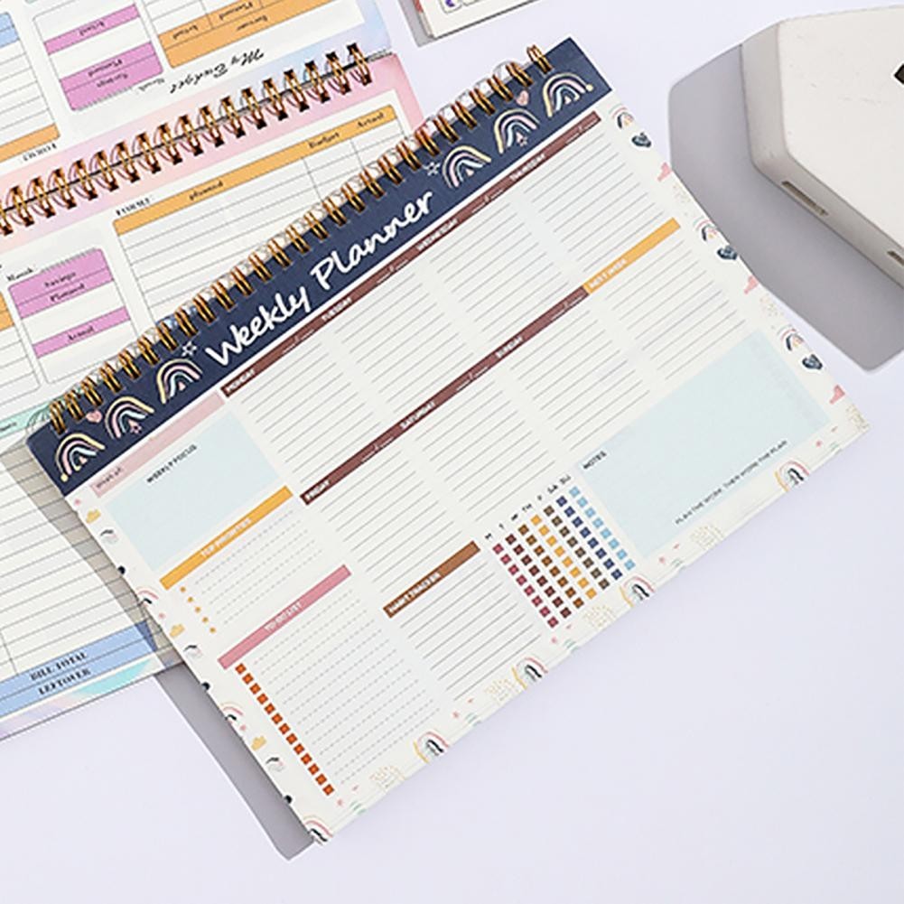 B5 Weekly Planner Spiral-bound Work Time Tracker Planner Meal ...