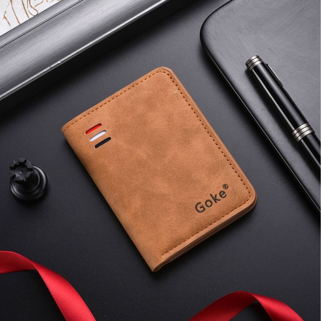 Ultra Thin PU Leather Men Card Holder Retro Business Wallet Multi Slots ...