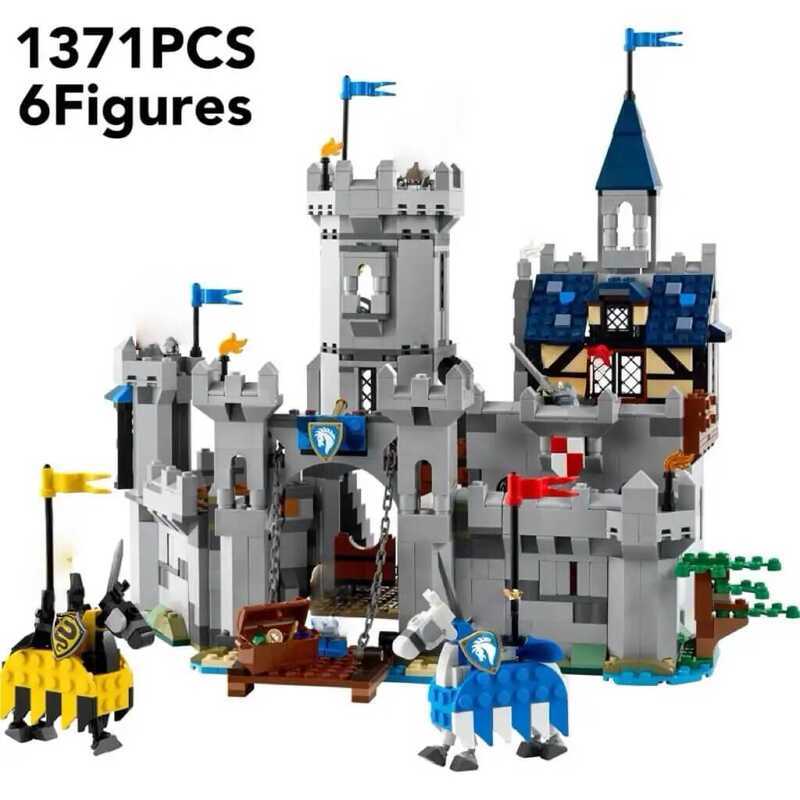W 1371Pcs Medieval Horse Knight Castle Building Block Set Compatible ...