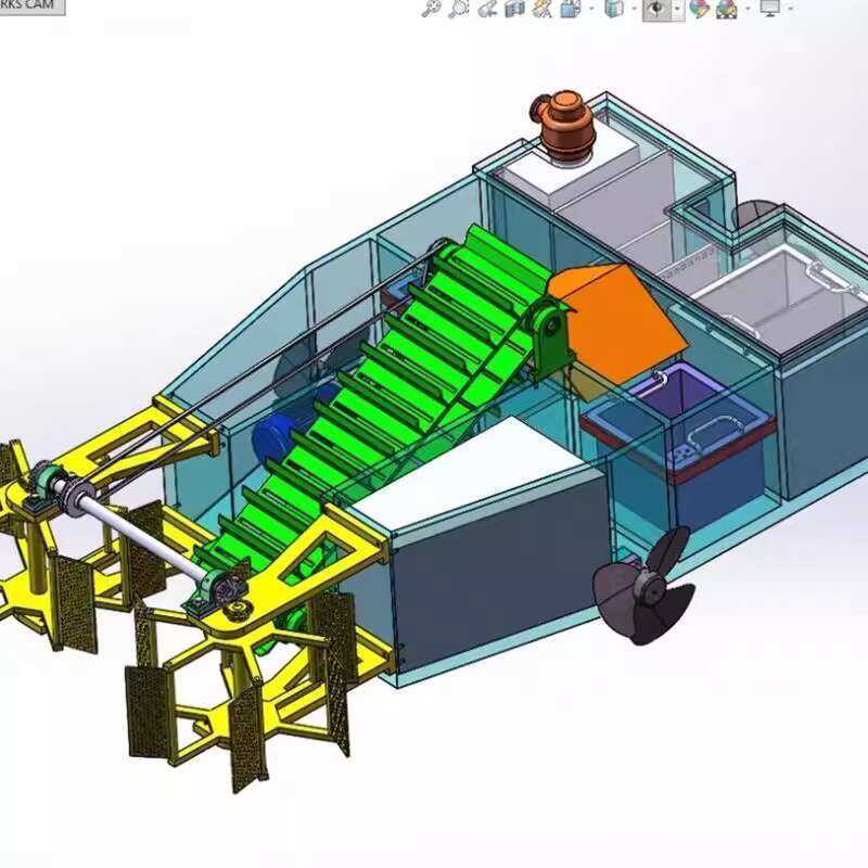 Surface Garbage Saage Cleaning Boat Packaging Design Includes SW 3D ...