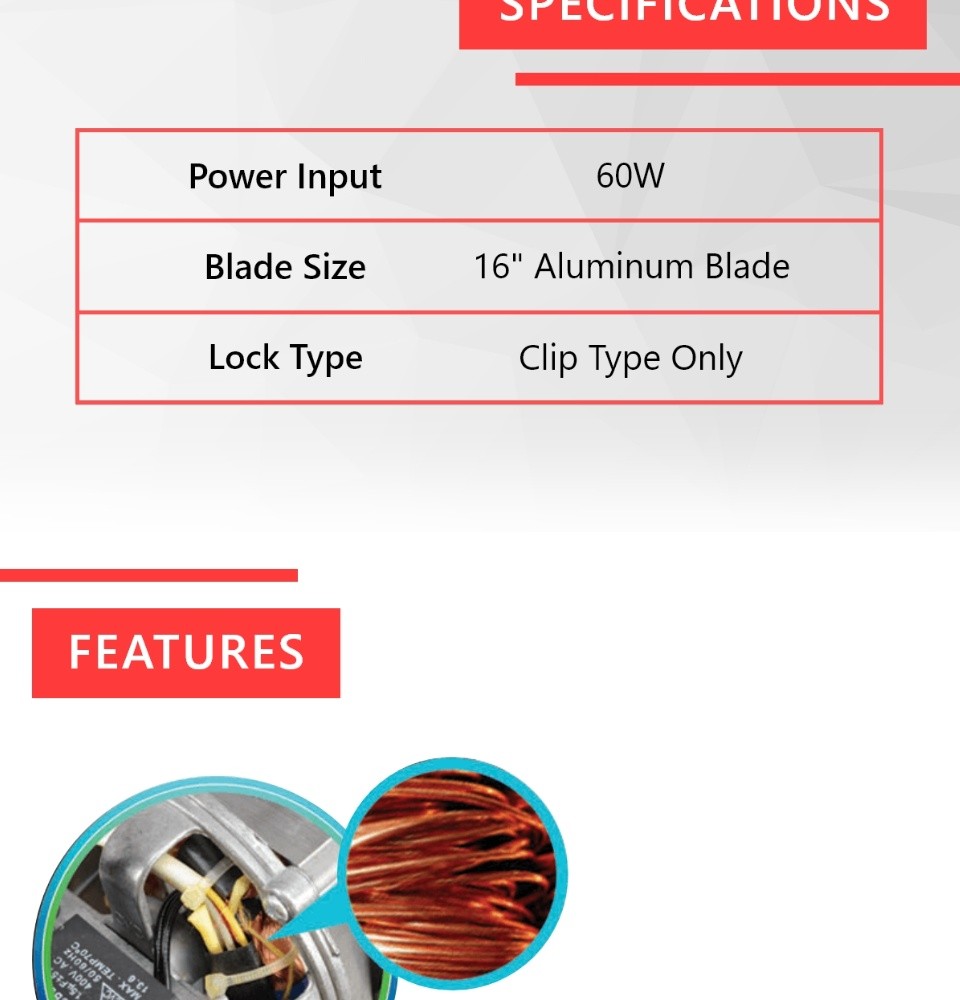 Camel SIF-16 3x Speed Motor Industrial Stand Fan 16