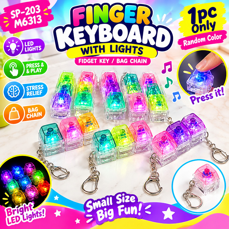 SP-203 M6313 1pc Only Random Color finger keyboard with Lights Fidget ...