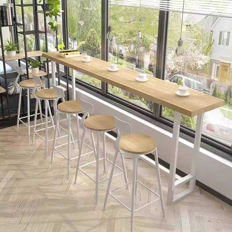 Nordic Solid Wood Home Simple Modern Wall-Mounted Narrow High Milk Tea ...
