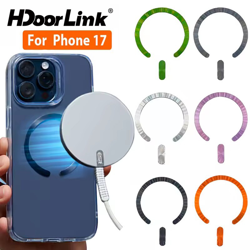 Hdoorlink Magnetic Metal Plate Sticker Ring For IOS 17/16/15/14 Ultra ...