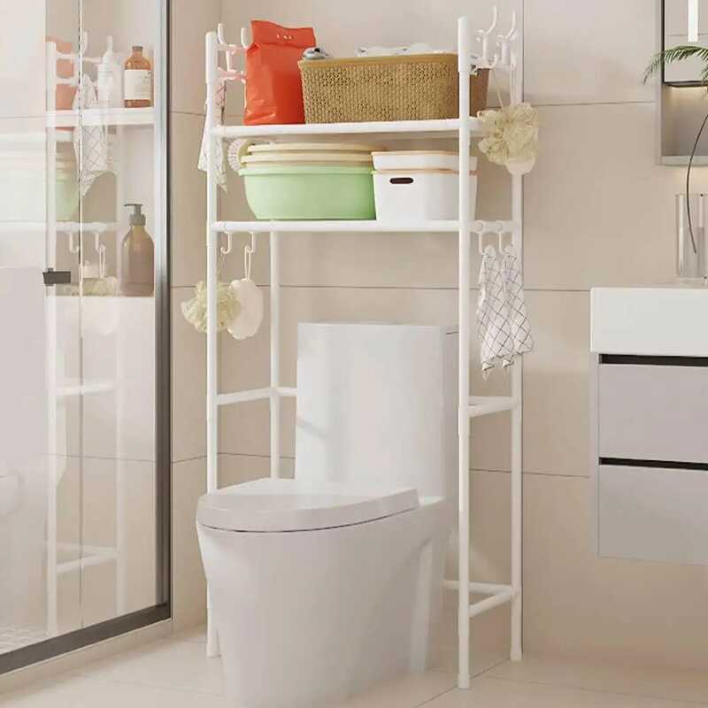 Non Perforated Toilet Storag Rack Freestanding Adjustable Storage Rack ...