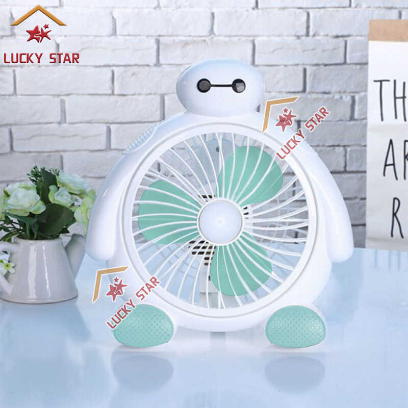 Portable Cute Cartoon Character Desk Fan Electric Mini With Led Light ...