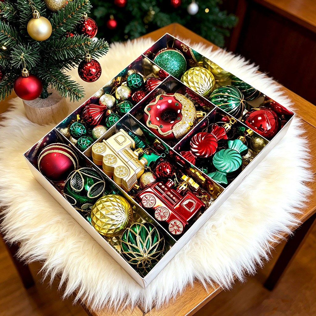 82PCS Luxury Christmas Ornament Set Shatterproof Hanging Balls Big Size ...