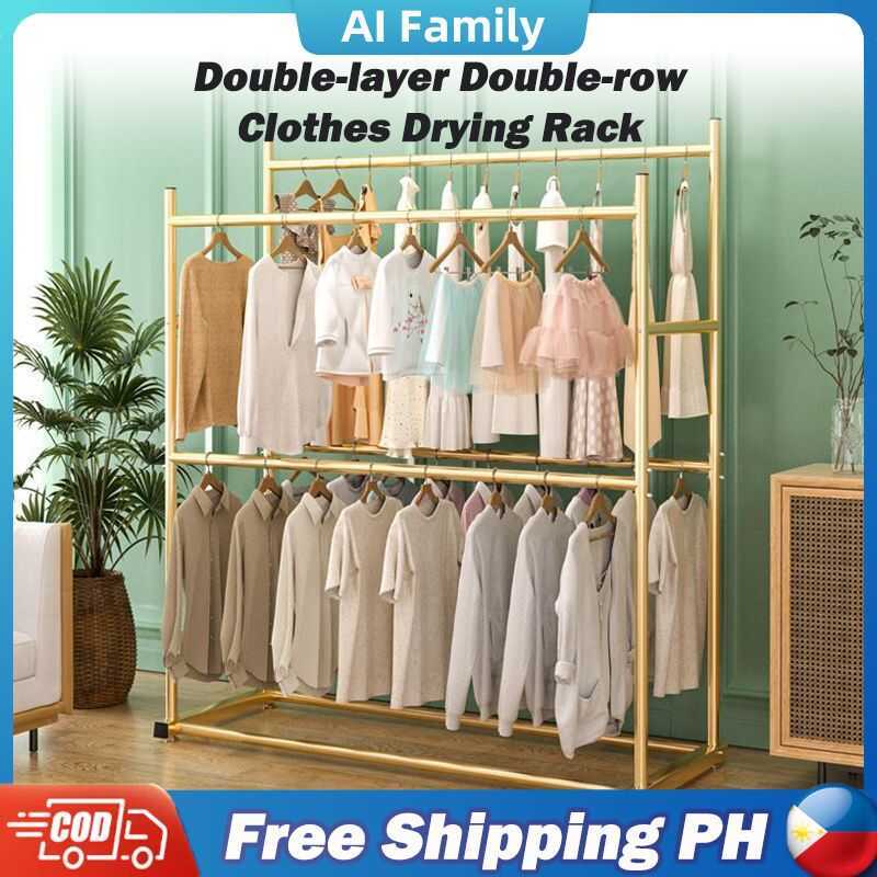 Sampayan Stainless Drying Rack,Hangeran Ng Damit Heavy Duty,Double Rods ...