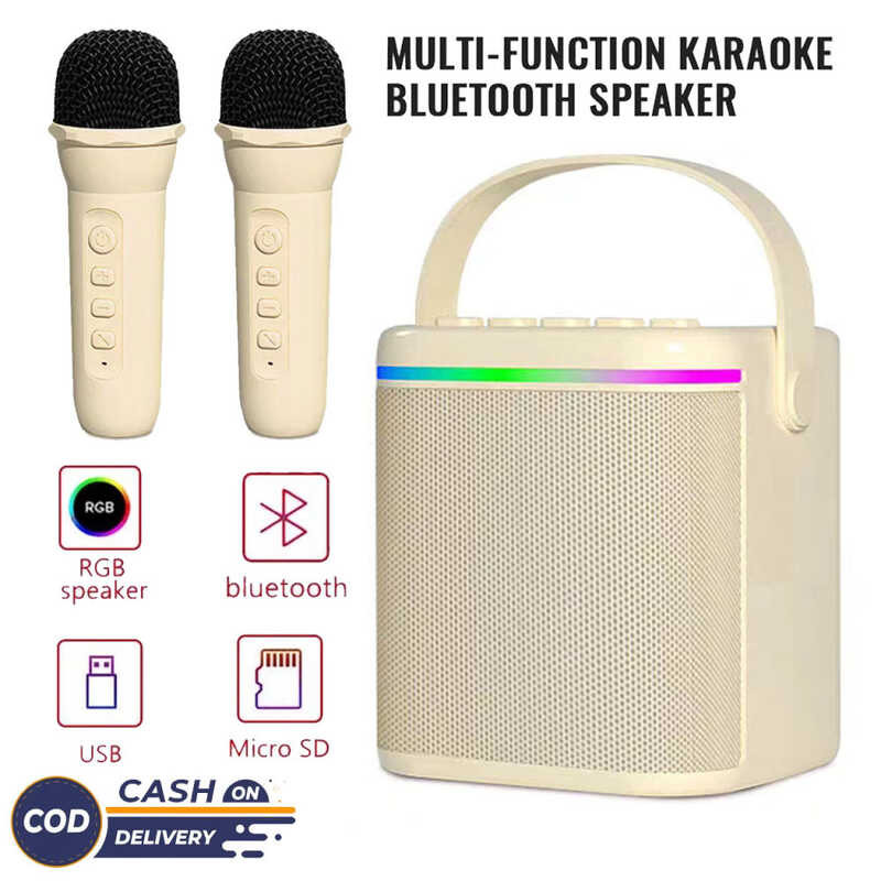 Portable Wireless Bluetooth With Dual Microphone Karaoke Speaker Stereo ...