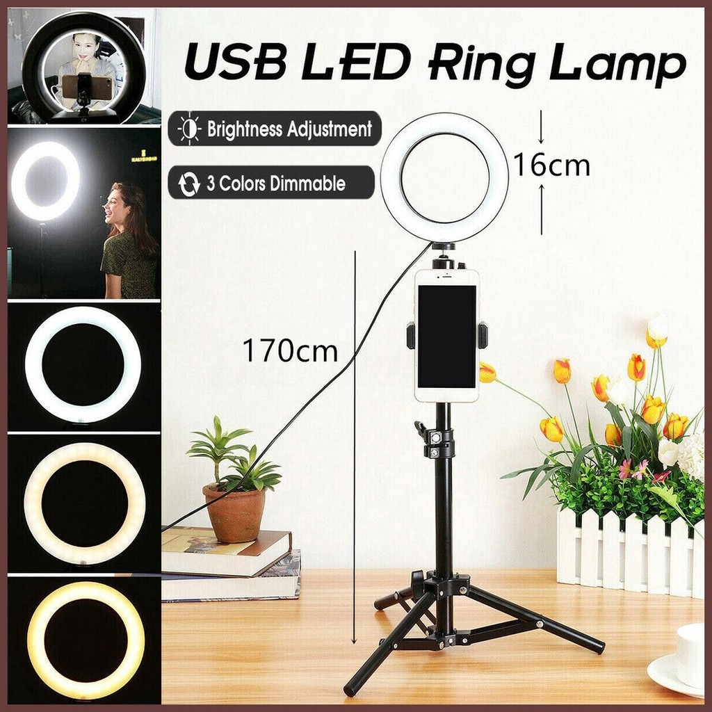 ⚛ 16cm LED Ring Light Selfie Fill-in Lighting Studio Dimmable With ...