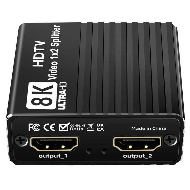 1 8K 2 Duplie/Mirror Splitter With EDID Hdmi-Compatible To 2 Hd2.1 Dual ...