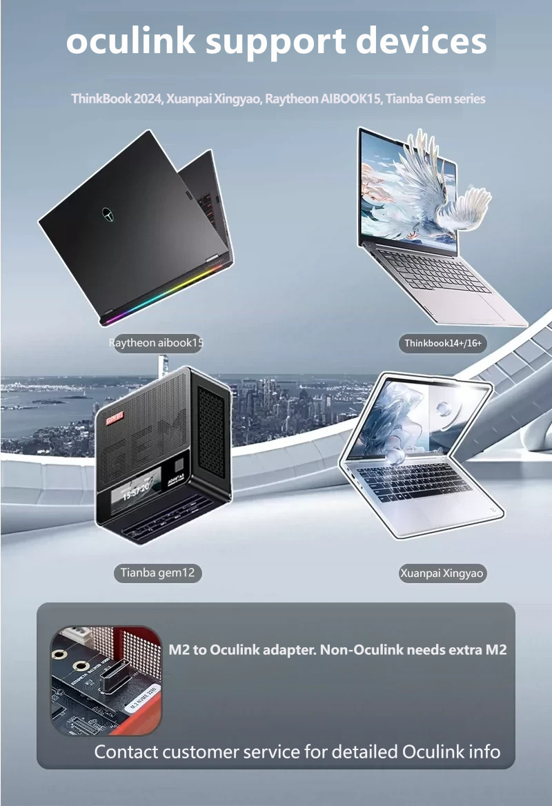 GZOSMETA EG01 A8 OCuLink eGPU Dock, Support ATX/SFX PSU, PCIe 5.0 ...