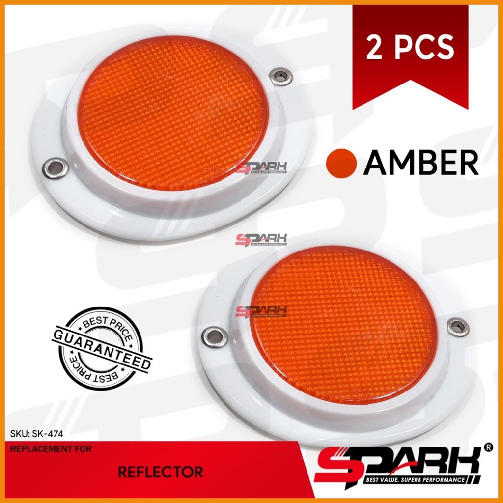 (2 PCS) Universal Round Rear Reflector Safety Reflector for Car Truck ...