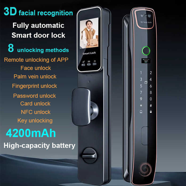 3D Face Recognition Smart Lock Main Door Automatic Smart Biometric ...