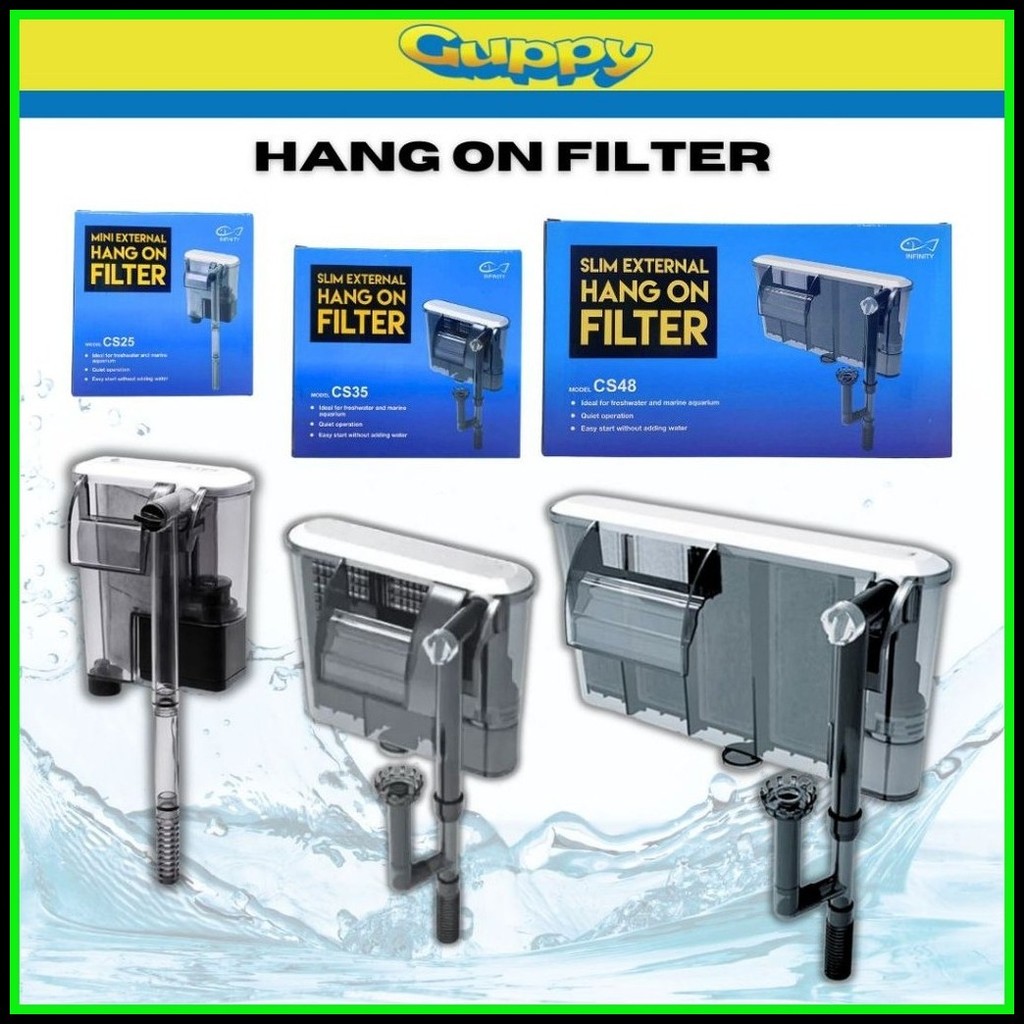 Infinity Mini External Hang On Back HOB Filter For Small Aquarium ...