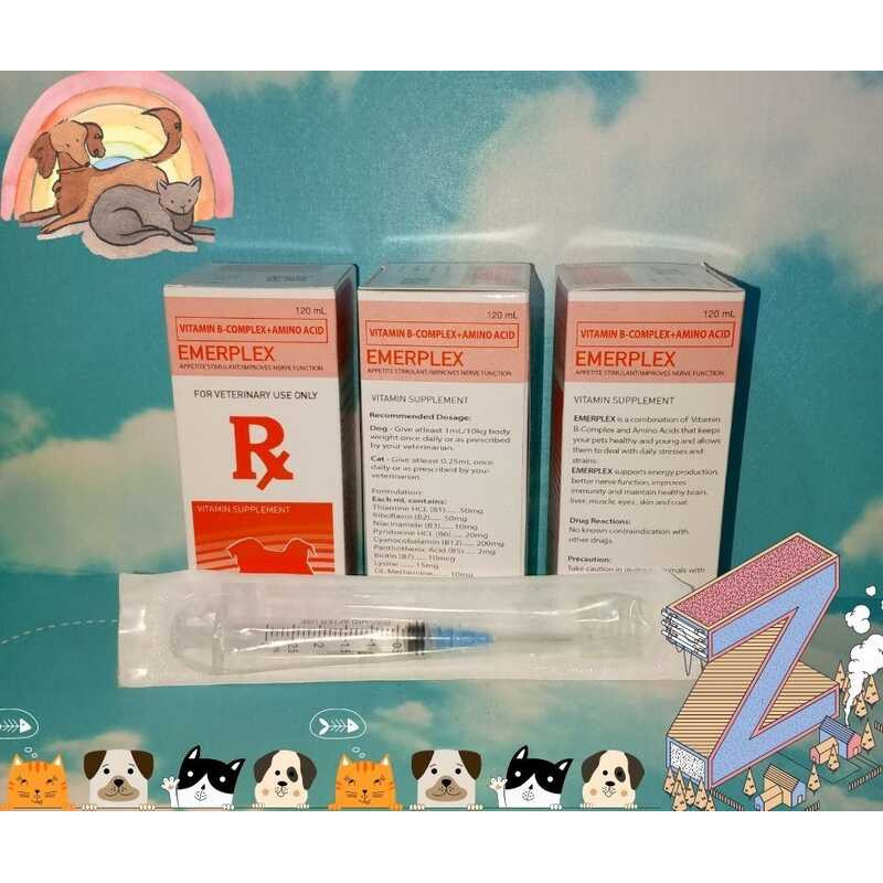 COD EMERPLEX Vitamin B-Complex + Amino Acid 120Ml With Free Syringe ...