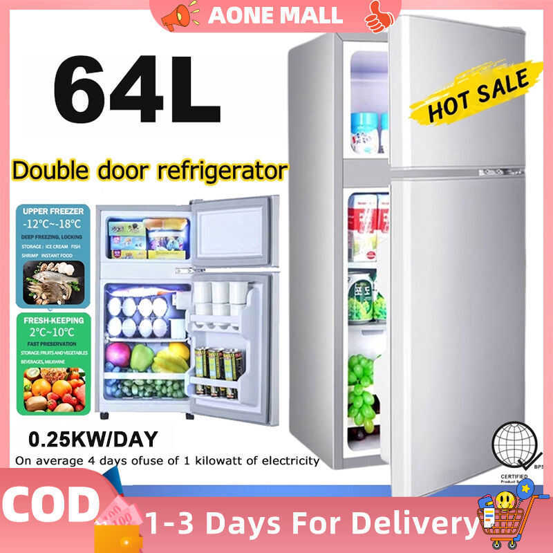 64L Mini Inverter With Freezer HD Inverter 2-Door Small Refrigerator ...
