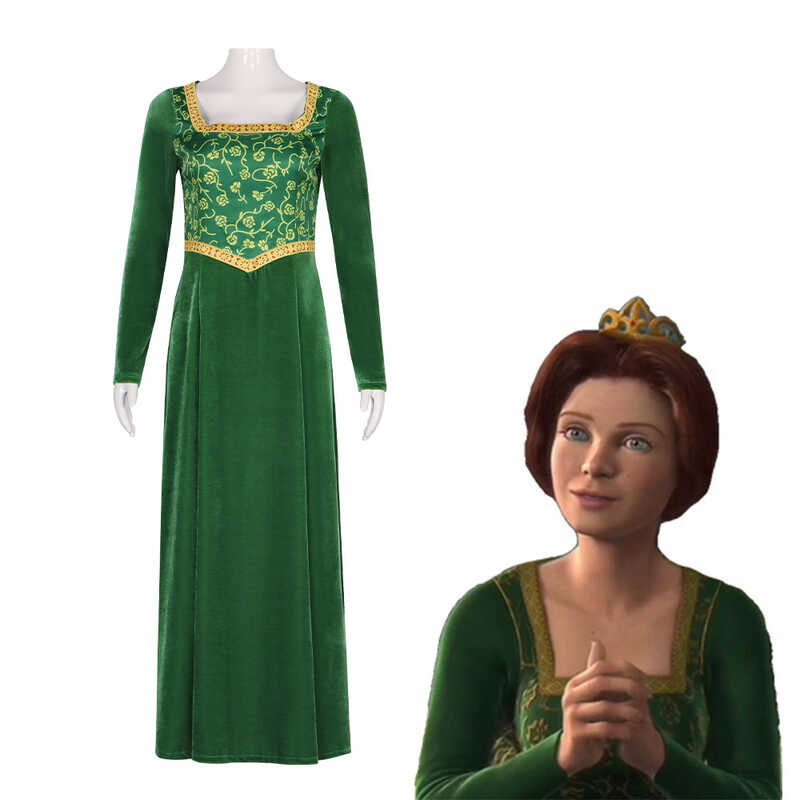 Shrek Costume Fiona Princess Green Dress Cosplay Costume Halloween — free download