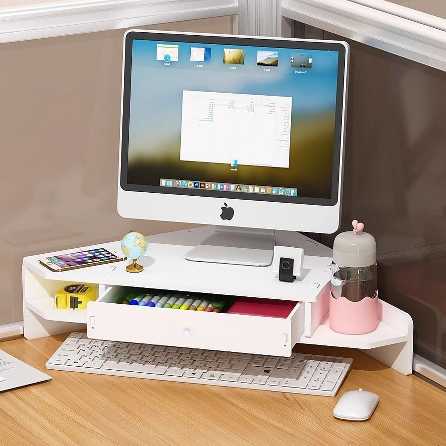 Desktop Computer Riser Stand Desktop Organizer Corner Triangle Office ...