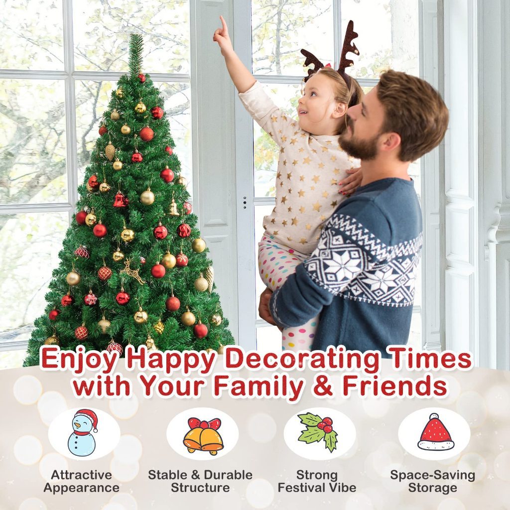 Easy Setup 7ft Christmas Tree 1300 Realistic Tips & Sturdy Foldable ...