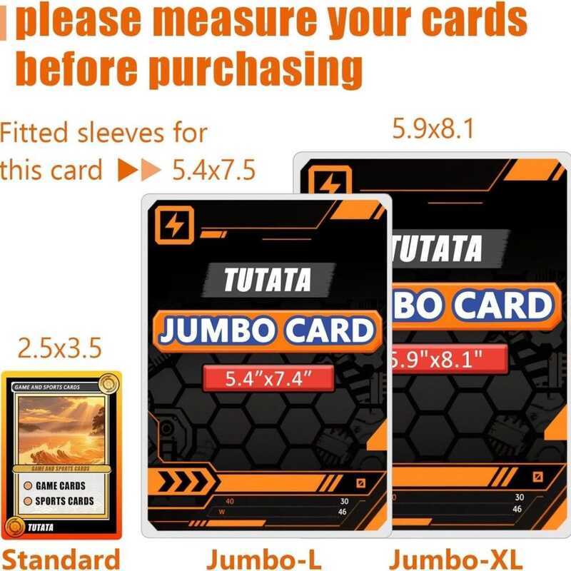 50Pcs 5.9X8.1 Jumbo Sleeves XL Large Size Transparent Holder Protector ...