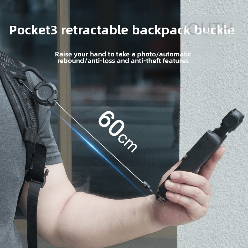 For DJI Pocket4P/3 backpack buckle, expandable Osmo sports camera strap ...