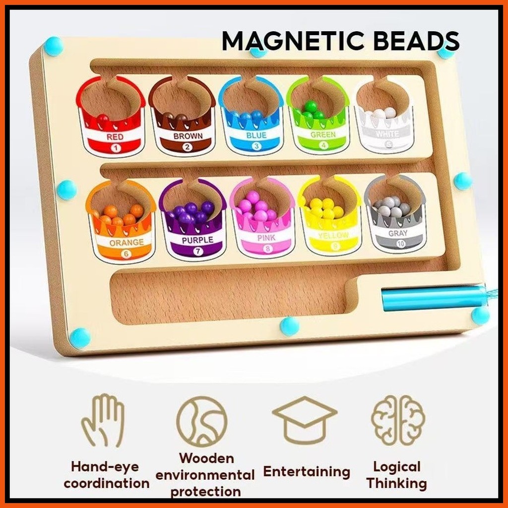 Early Educational Magnetic Color Sorting Board and Number Maze Magnetic ...