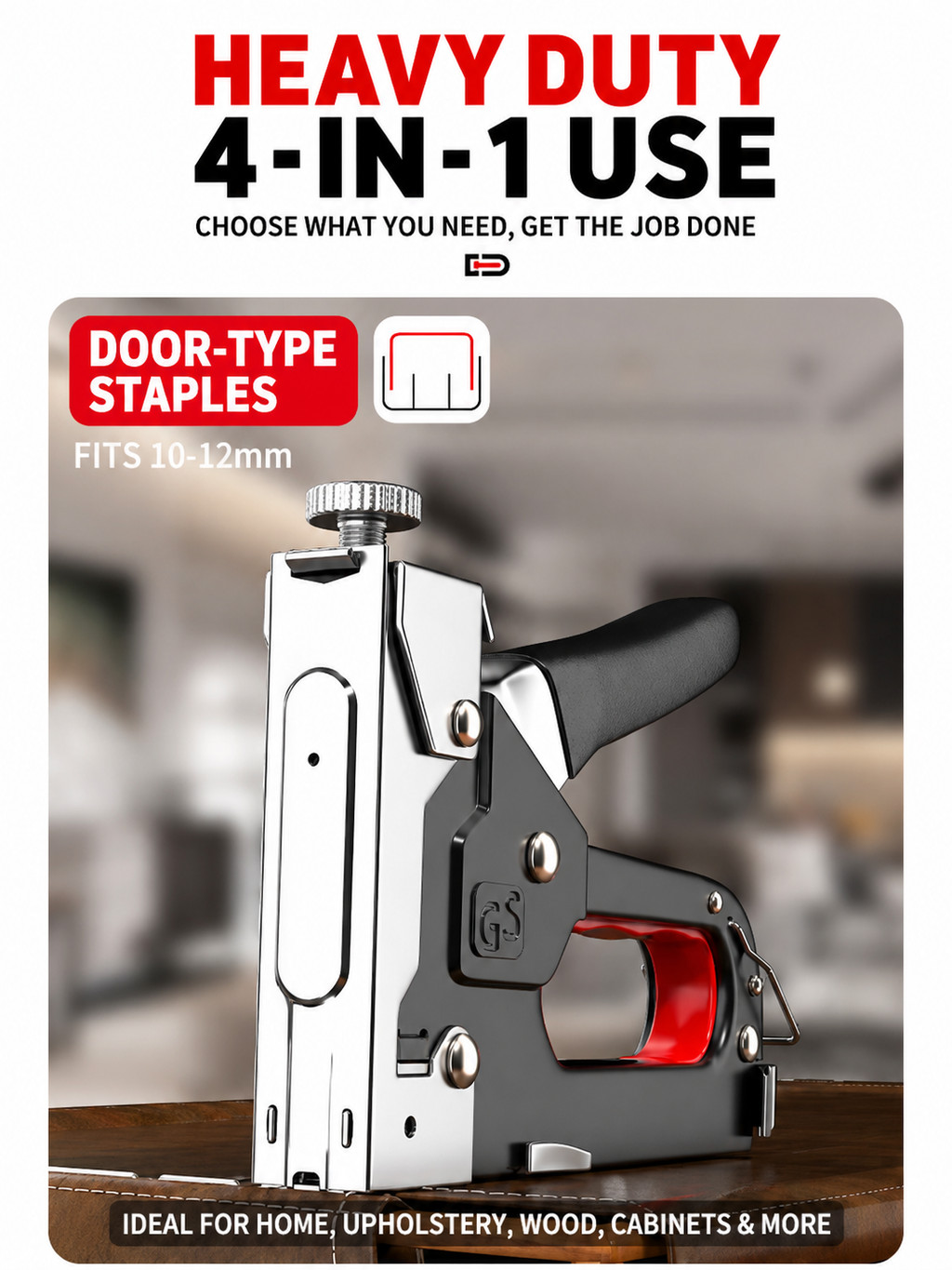 3-in-1 Staple Gun Tacker Heavy Duty Nail Gun Nailer for Upholstery ...