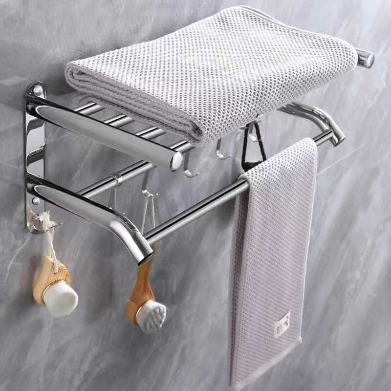 304 Stainless Steel Towel Rack Bathroom Perforation-Free Bath Towel ...