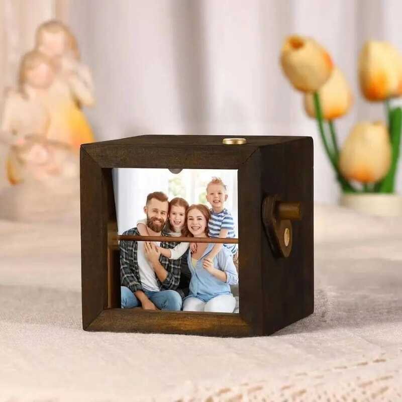 D Hand-Cranked 3 Page-Turning Photo Hine Luminous Decorative Frame ...
