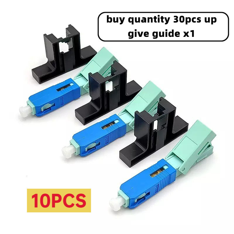 10pcs SC UPC/SC APC Low loss fiber optic quick connector pre embedded ...