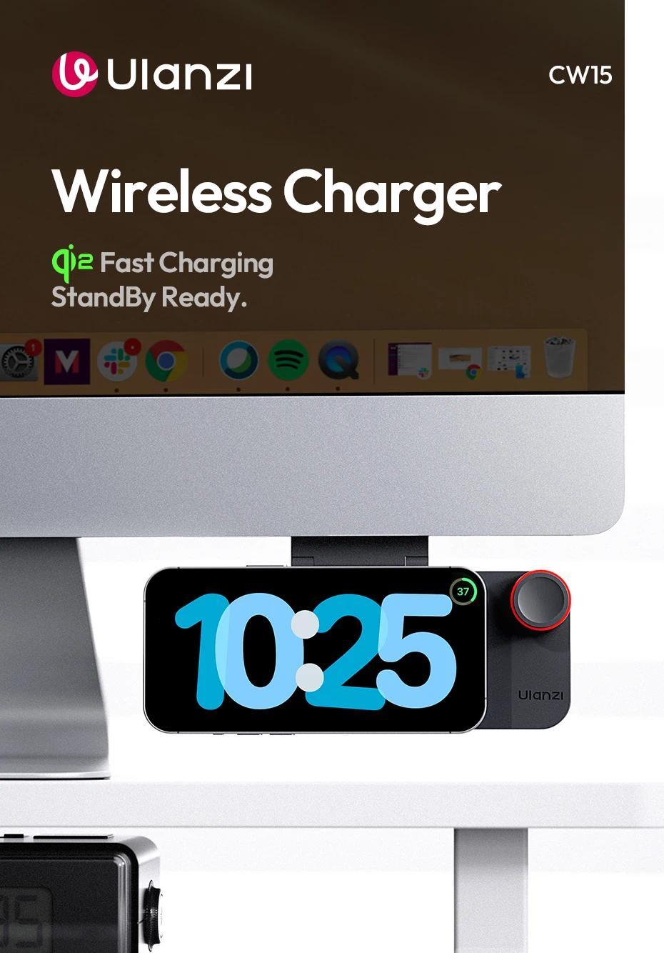 Ulanzi CW15 Wireless Charger Qi2 15W Fast Charging StandBy Ready ...