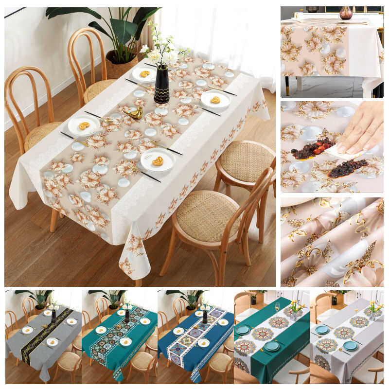 Mantel For Table/Table Cover Water Proof PVC Table Cloth 4/6/8/10 ...
