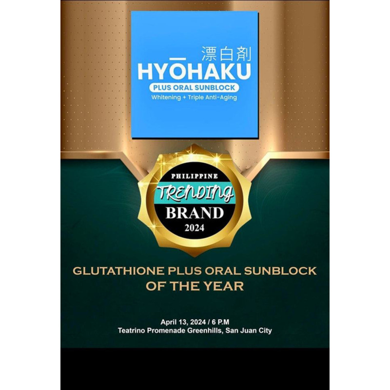 HYOHAKU GLUTATHIONE 730Mg / 60 CAPSULES W/ 1 Free Frozen Collagen Facial Mask C34
