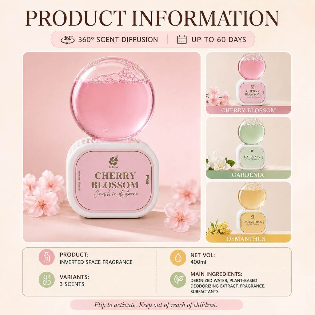 400ML Inverted Aromatherapy Space Fragrance 360° Scent Diffuser Bedroom ...