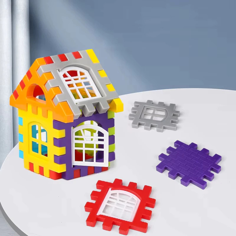 DIY House Building Blocks Assembly Toys educational large particle ...